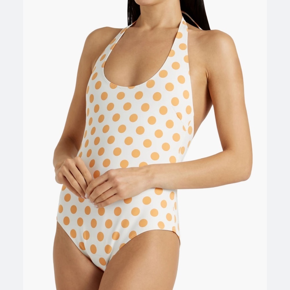 NWT Lisa Marie Hernandez Polka Dot Halter Neck Swimsuit - Size 2